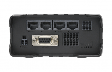 Industrie-Router mdex MX880 Front mit LAN- und WAN-Buchsen