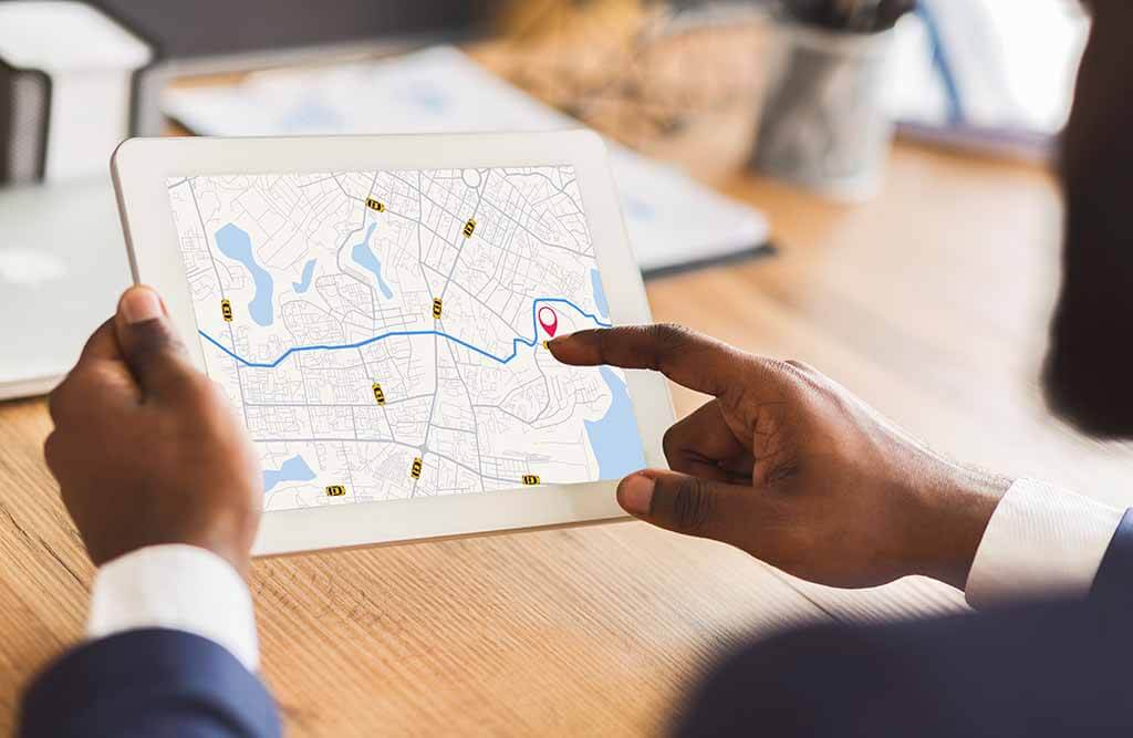 Mapping und Standortdienste Digitalisierte Karte mit Standortdiensten